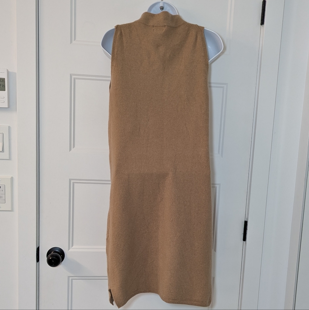 Massimo Dutti Camel Sleeveless Knit Sweater Dress Italian Yarn XS - Picture 4 of 11